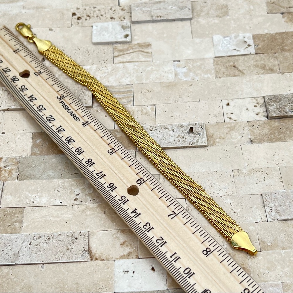 Ornate Gold Tone Modern Estate Bracelet - Picture 7 of 8